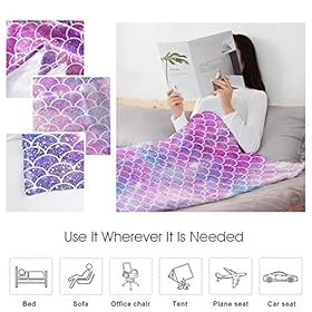 Mermaid Throw Blanket,Flannel Fleece Blanket,Soft Cozy Fuzzy Comfy Warm Cute Lightweight Blanket for Girl,Kid,Toddler… 51KZLhwNBGL. SS280