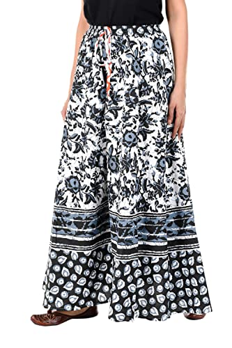 Image of Women's Cotton Printed Palazzo (Free Size) Black