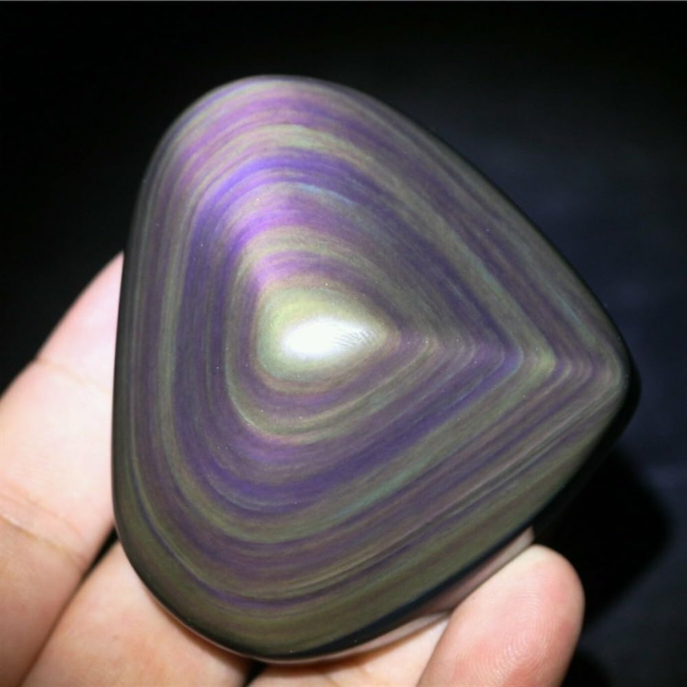 Cat Eye Obsidian Quartz Crystal Heart Heal (Size : About 3cm)