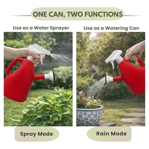Image of Urban Upvan Watering and Spray Dual-Use Watering Can 1L | Garden Watering Sprayer Bottle with Adjustable Nozzle | Indoor Outdoor Plant Watering Tool for Home, Balcony & Garden (Red)