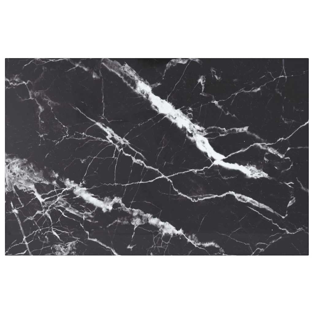 vidaXL Coffee/Dining Table Top - Black Tempered Glass - Marble Design - Ideal for Living Room, Office, Indoor — image 1