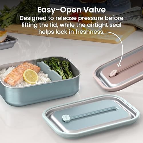 Image of Bentgo MicroSteel Leak-Proof Bento Lunch Box, Microwave & Oven-Safe