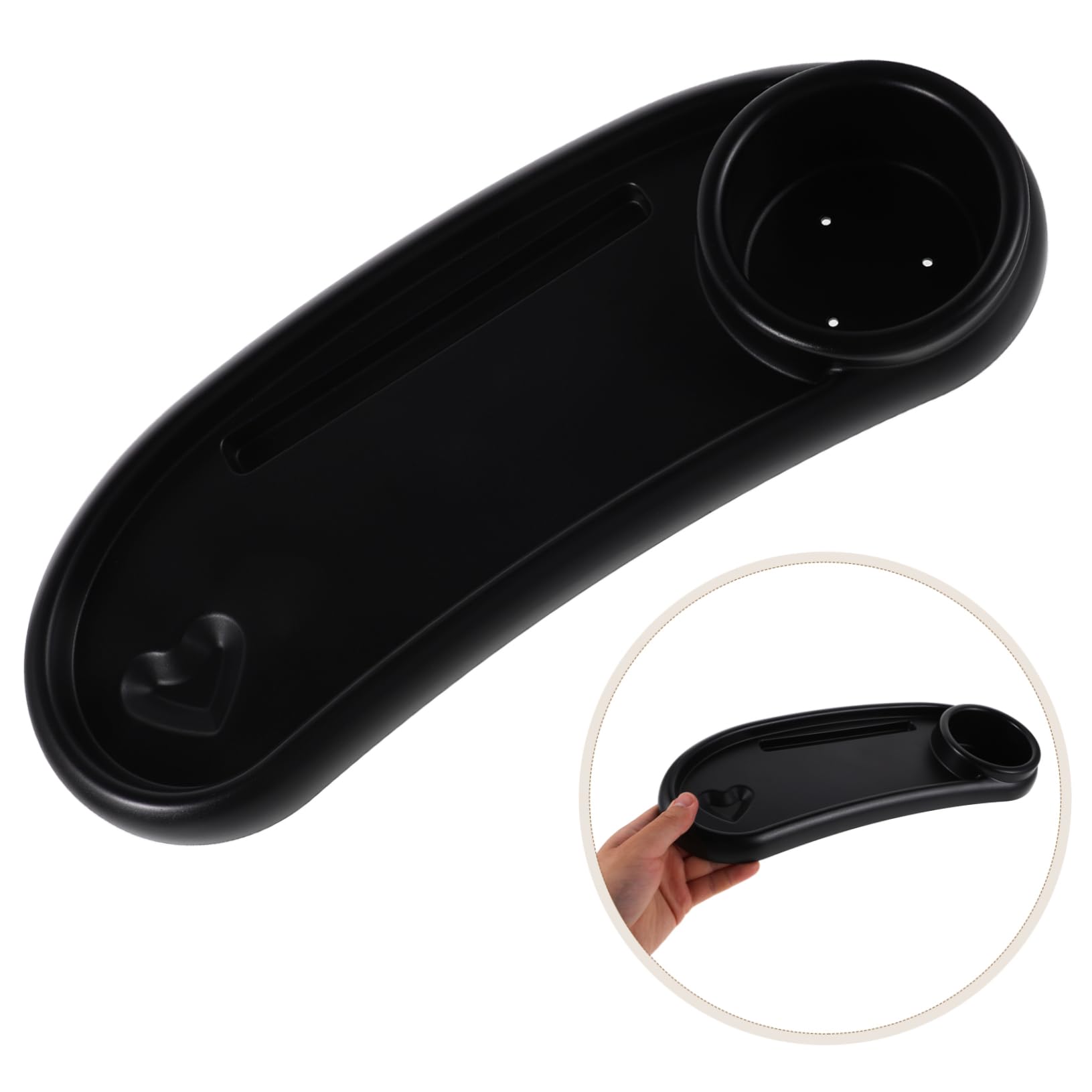 Vassoio per Snack per Passeggino in Abs Nero Ampio Spazio e Facile Installazione, Accessorio Pratico per Passeggini per Viaggi e Passeggiate
