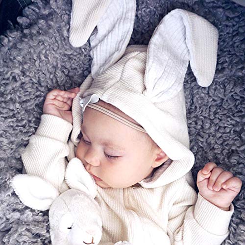 Simplee kids Animal Bunny Baby Easter Romper Long Ear Rabbit Hoodie Romper Jumpsuit with Zipper3