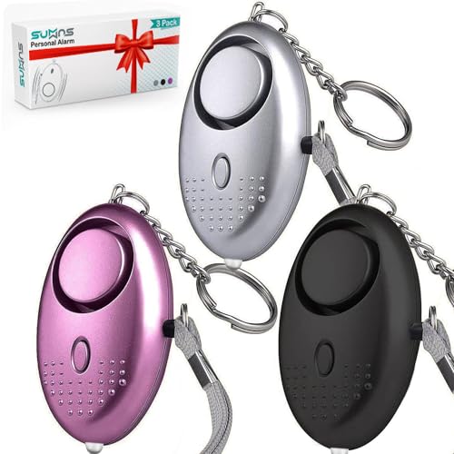 Personal Safety Alarms for Women, 3 Pack Reusable Police Approved...