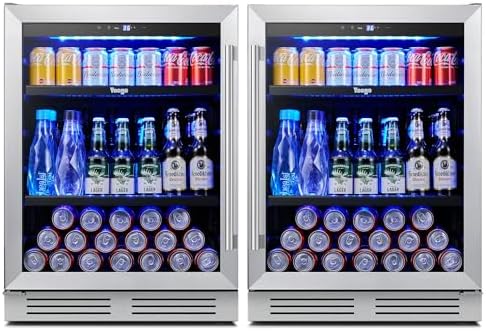 Yeego 48 inch Beverage Fridge Combo - 24 inch 180 Cans Mini Fridg...