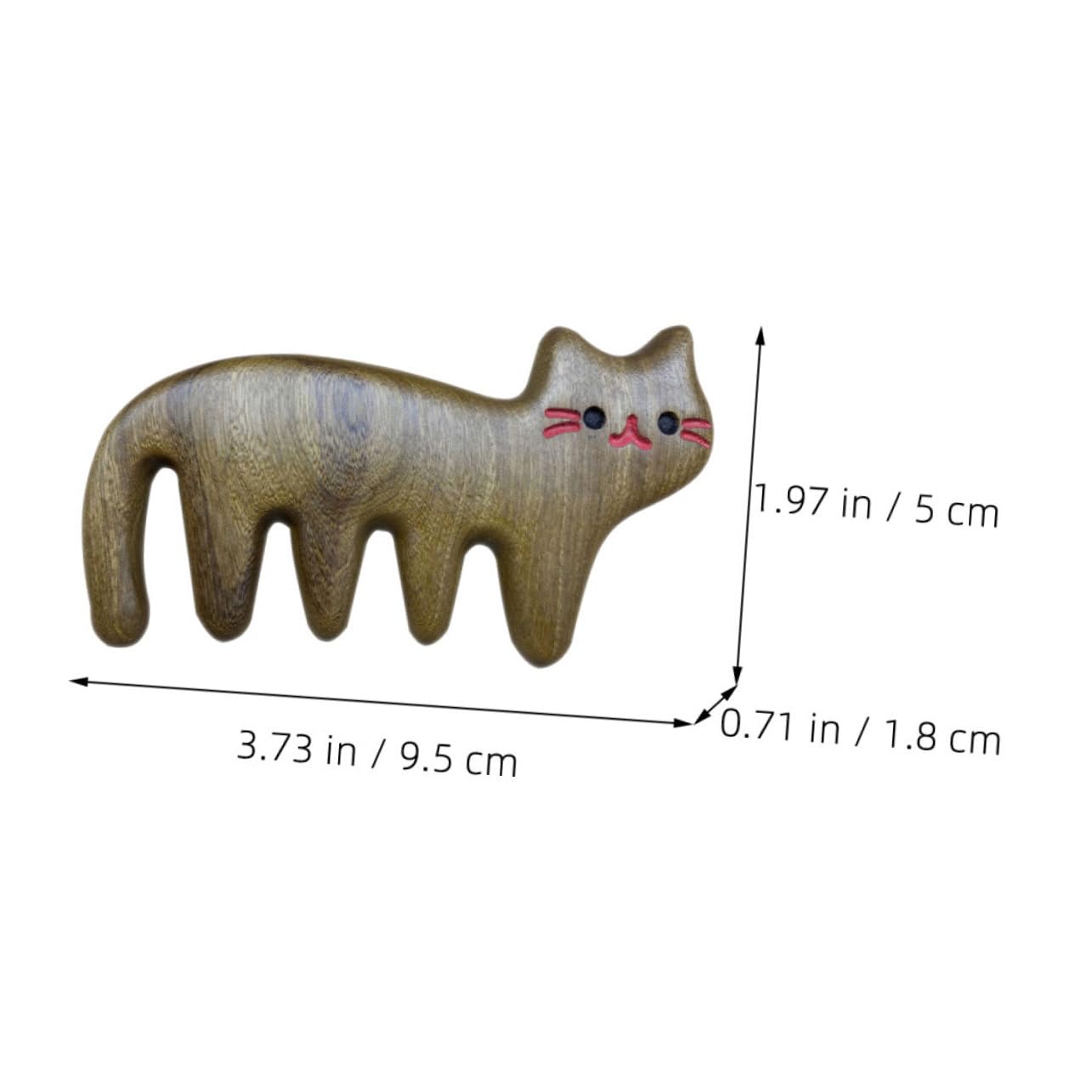 PACKOVE 2Pcs Cat Shaped Massage Comb Portable Wide Tooth Wooden Comb for Scalp Massage No Static for All Hair Types Gentle Knot Detangler for Cats and Humans