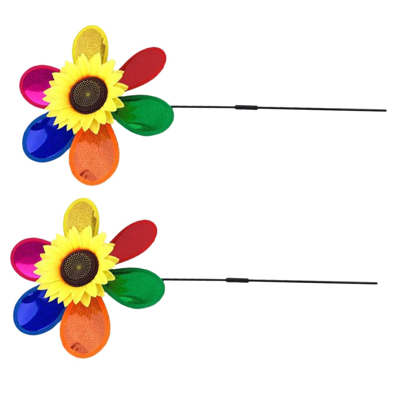 Toddmomy 2Pcs Flower Windmill Garden Decor Rotatable Outdoor Pinwheels for Balcony Park for Festive Celebrations Scenic Decoration