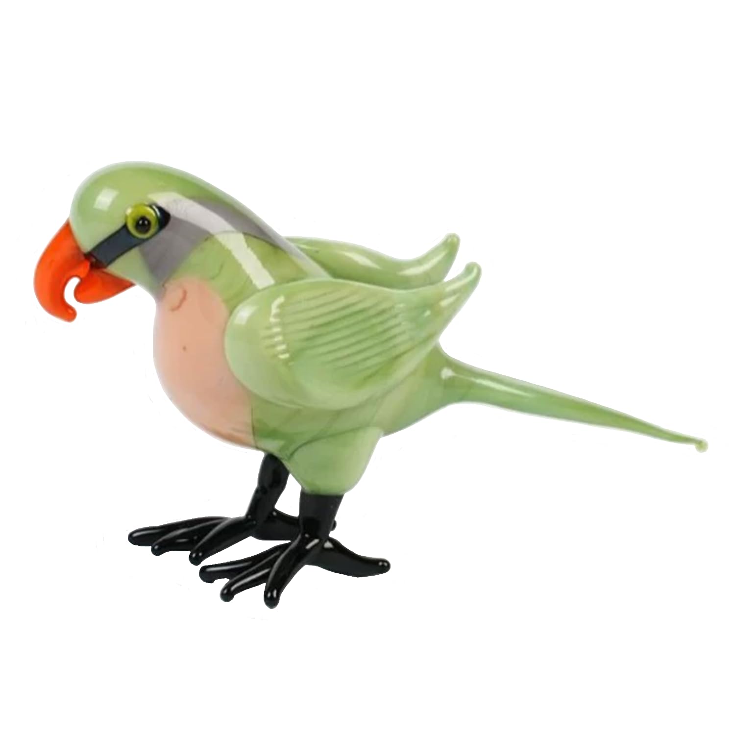 JTDZ Cute Bird Figurine Art Handmade Blown Glass Animal Statue Collectible Desk Crystal Ornaments for Table Centerpiece Home Decor (Style 14)