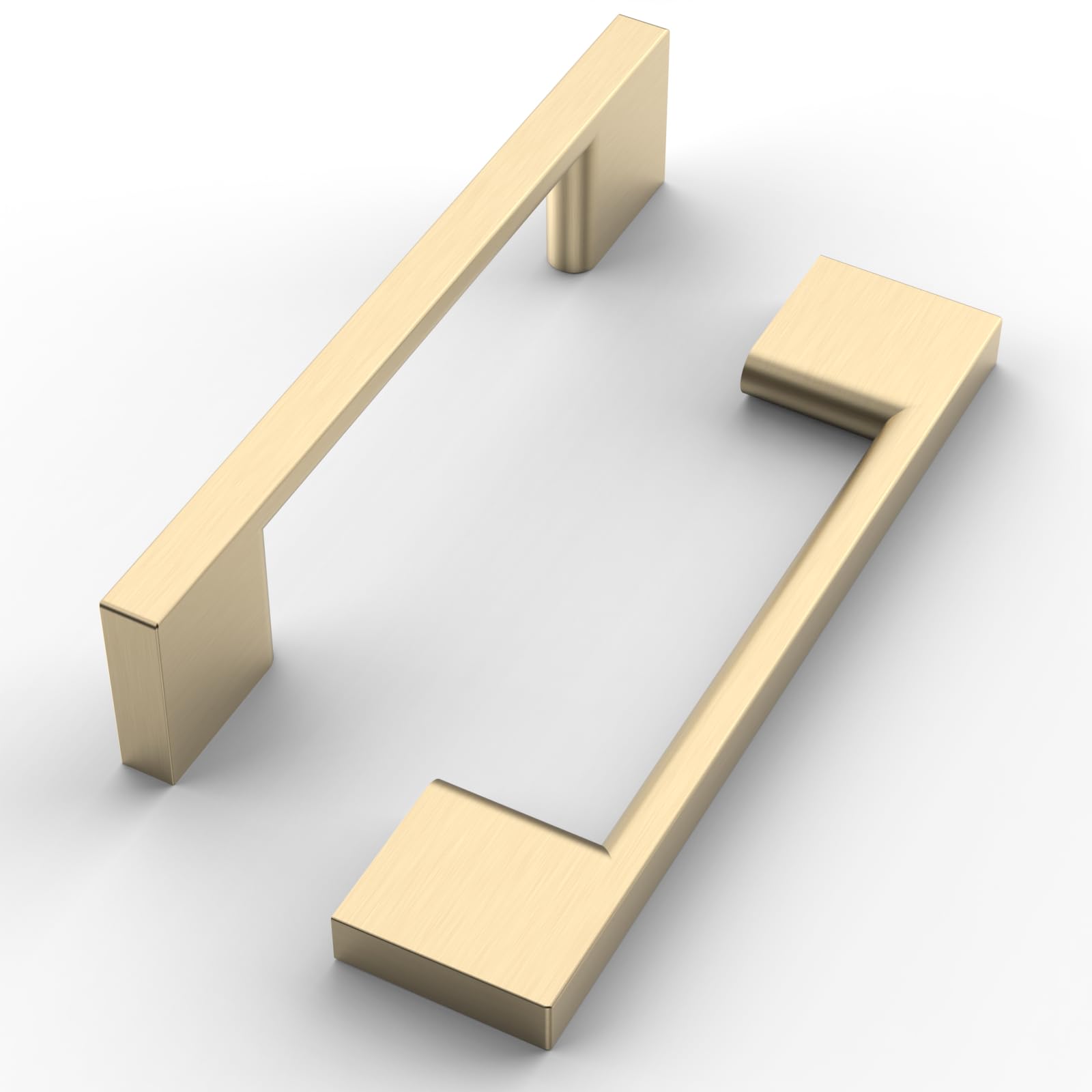 FILTA10 Pack 3.75 Inch(96mm) Hole Centers Brushed Brass Cabinet Pulls,Stylish Kitchen Cabinet Handles Zinc Alloy Gold Cabinet Hardware for Cabinets Cupboard Handles Drawer Pulls