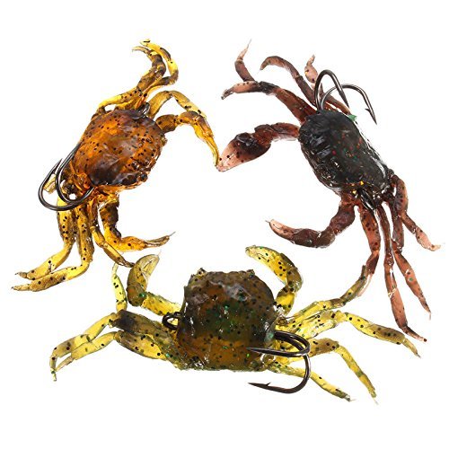 HOT SALE!!!3pcs/lot Soft Fishing Lures Crab Artificial Bait with Sharp Hooks Fishing Tackle Accessory Tool