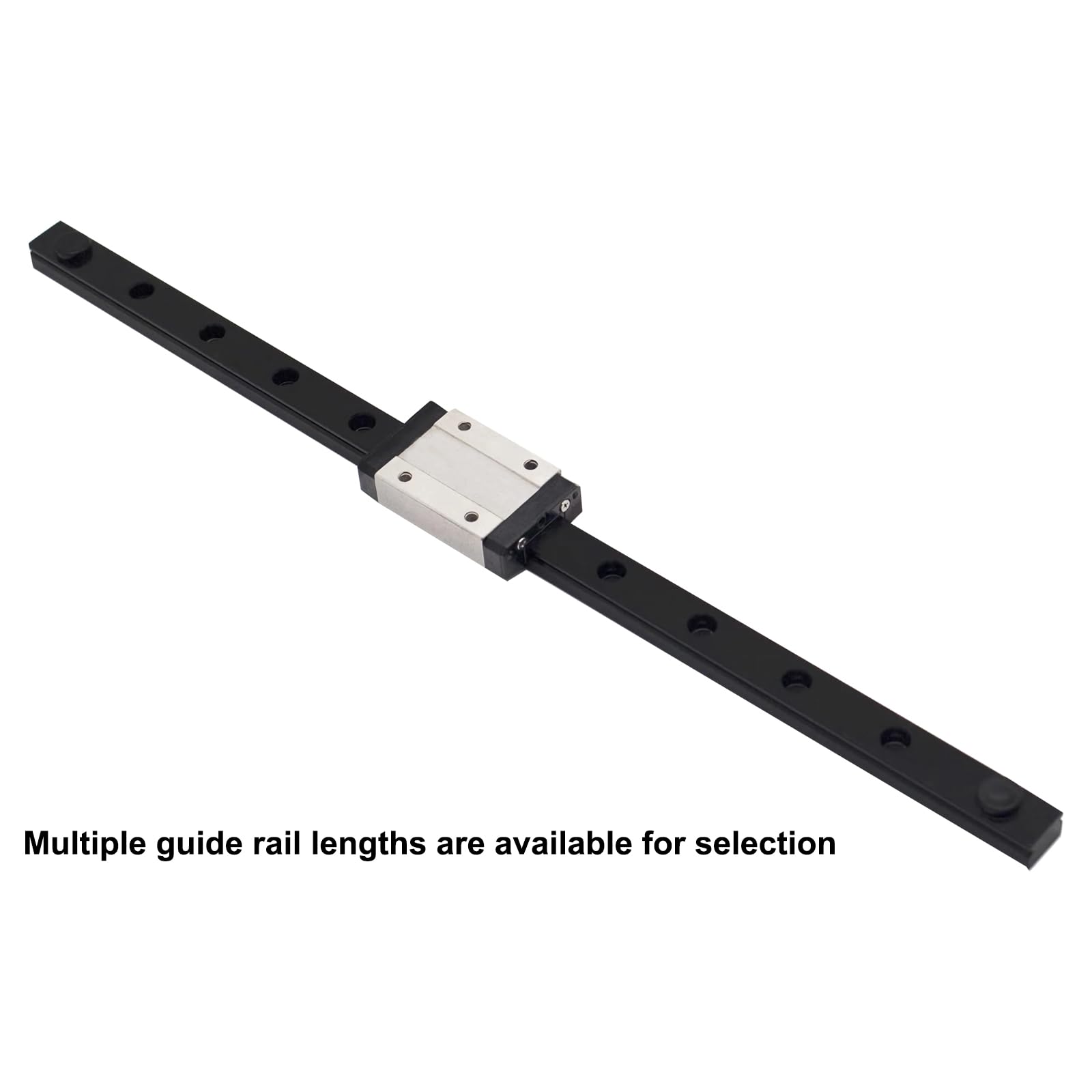 Guide linéaire MGN12 - 12 mm - Longueur : 350 mm - Revêtement noir - Rail de guidage linéaire miniature - Avec 1 bloc de chariot en acier inoxydable MGN12H - Pour imprimantes 3D DIY et machines