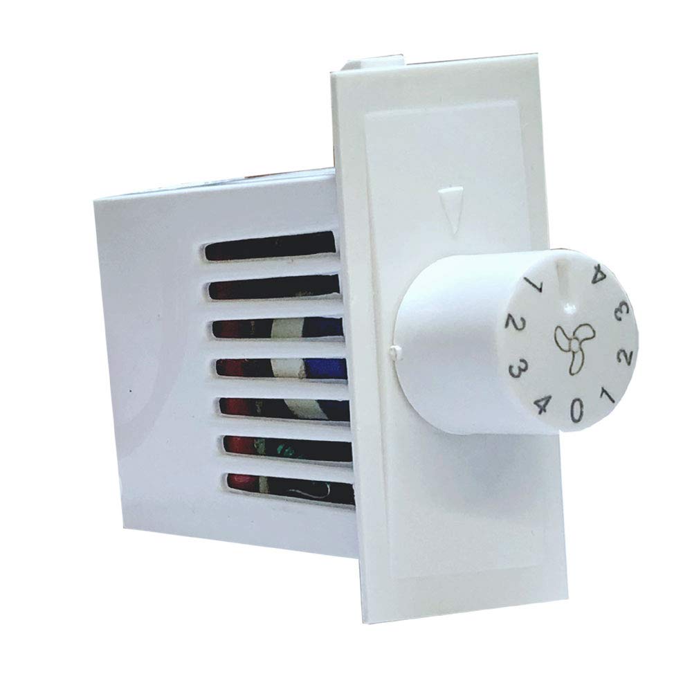 Hi-Plasst (Pack of 1) Switch Modular 1M Switch Type Fan Regulator, 4-Step, Modular Step Type Electronic Regulators for Fan for Home & Offices (L*B = 5 * 2.4cm) Capacitor Based