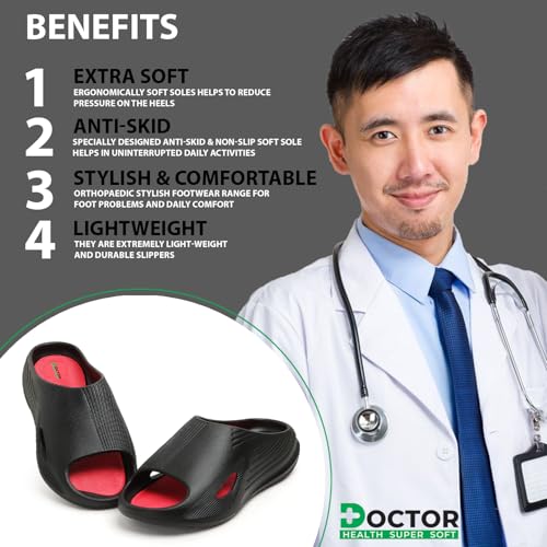 Image of DOCTOR HEALTH SUPER SOFT Orthopedic Slides for Men & Women - Anti-Skid Arch Support Slippers for Heel & Foot Pain Relief | Everyday Wear Chappal for Men