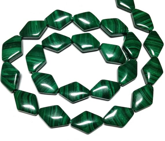 Malachite losange lisse AAA pour bijoux haute joaillerie création fait main unique