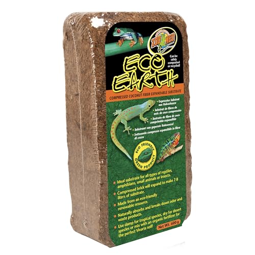Zoo Med Eco Earth Compressed Coconut Fiber Substrate Reptiles 1 Brick - 3 Pack