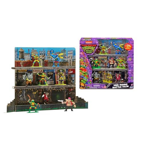 TORTUGAS NINJA - Pack de Figuras de la Película TMNT, 8 Figuras de 7 cm, Personajes Principales y Villanos, Accesorios de Lucha Incluidos, Niños de 4 años+, Famosa (TU849000)