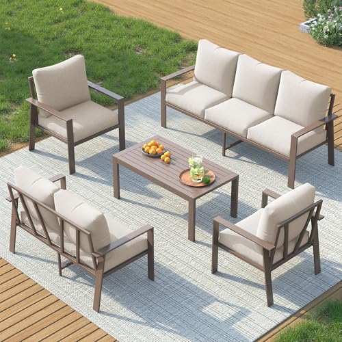 UDPATIO Aluminum Outdoor Patio Furniture Set 7-Seat Metal Patio...