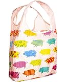 O-WITZ Reusable Shopping Bag, Ripstop, Folds into pouch, Pig
