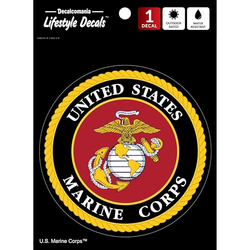 Marine Corps Car Decal - Large 5.5 USMC Vinyl Decal for Car Window - Large Military Car Decals United States Military Stickers for Cars - United States Marine Corps Car Sticker
