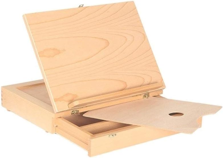 Solid Wood,Desktop Box Storage,Portable with Palette,Suitable for Children and Beginners,36 * 27 * 7.5CM (B)