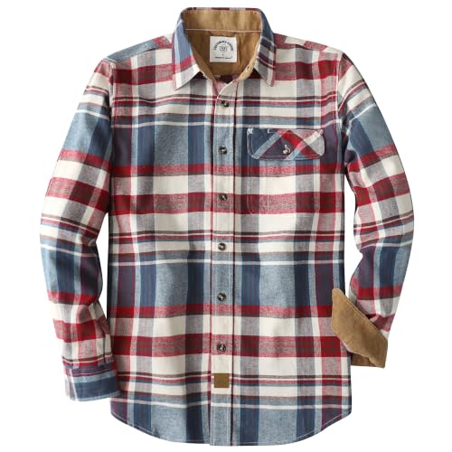 Dubinik® Camisa Franela Hombre Camisas Manga Larga Hombre Camisa Cuadros Hombre Camisa Casual con Botones de Corte Regular