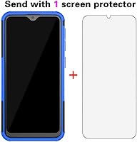 Vista 3 de Asuwish Funda de teléfono para Samsung Galaxy A10e con protector de pantalla de vidrio templado y soporte delgado, híbrida, resistente, funda Azul