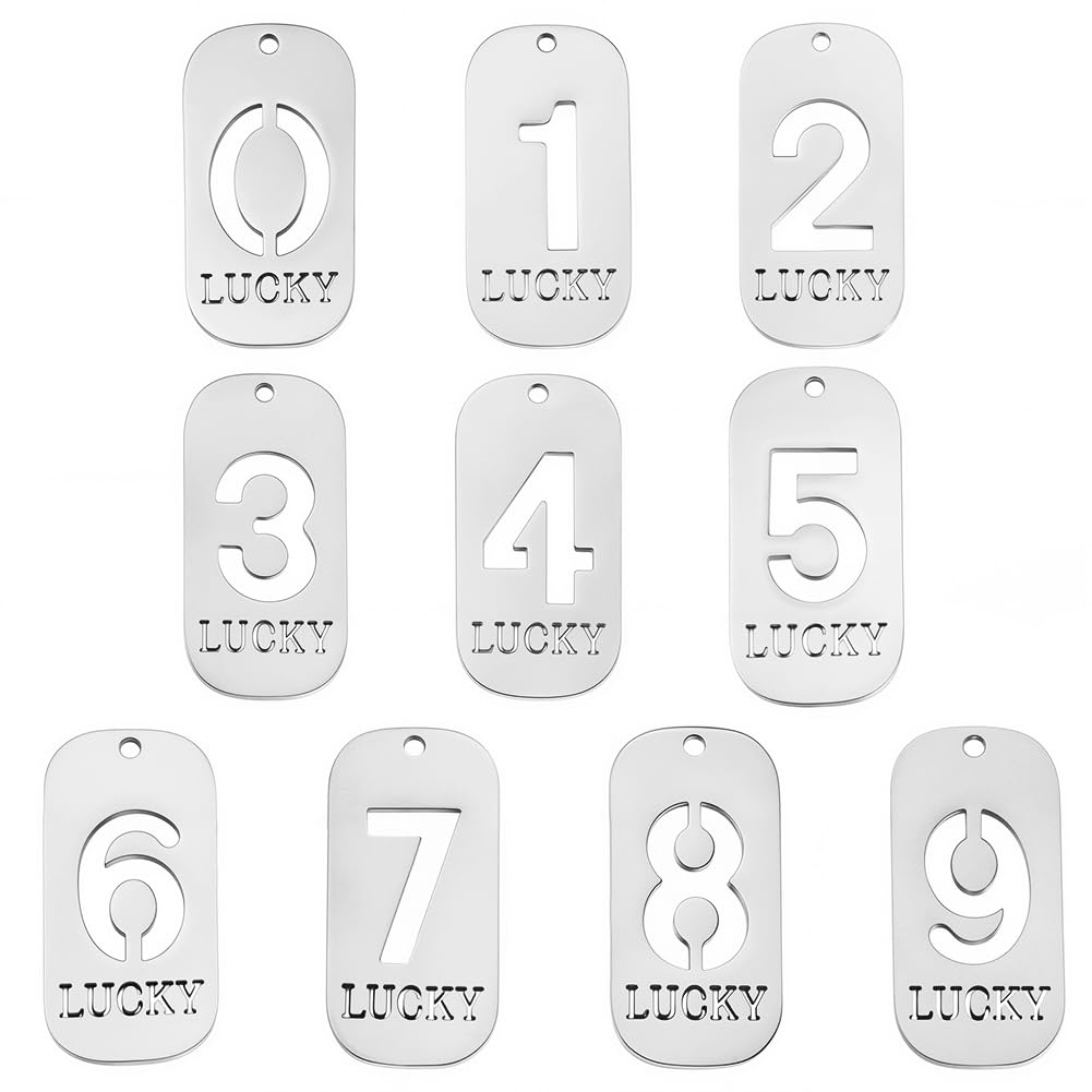 Pendentifs chiffres porte-bonheur argentés pour fêter un anniversaire en bijou