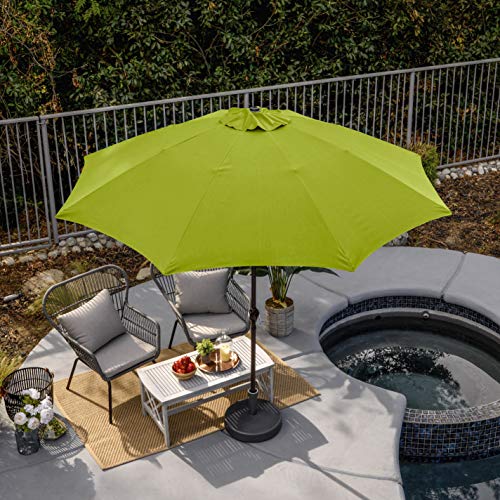 Sunline 9 ft Patio Umbrella with Crank & Push Button Tilt, Outdoor Market Umbrella with UV Protection & Wind Vent and Fiberglass Ribs, Metal Frame for Deck, Pool & Table, Lime by California Umbrella - Image 2