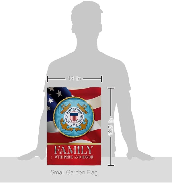 US Coast Guard Family Honor Garden Flag - Armed Forces USCG Semper Paratus United State American Military Veteran Retire Official - House Banner Small Yard Gift Double-Sided Made in USA 13 X 18.5 by Breeze Decor - Used condition - Image 3