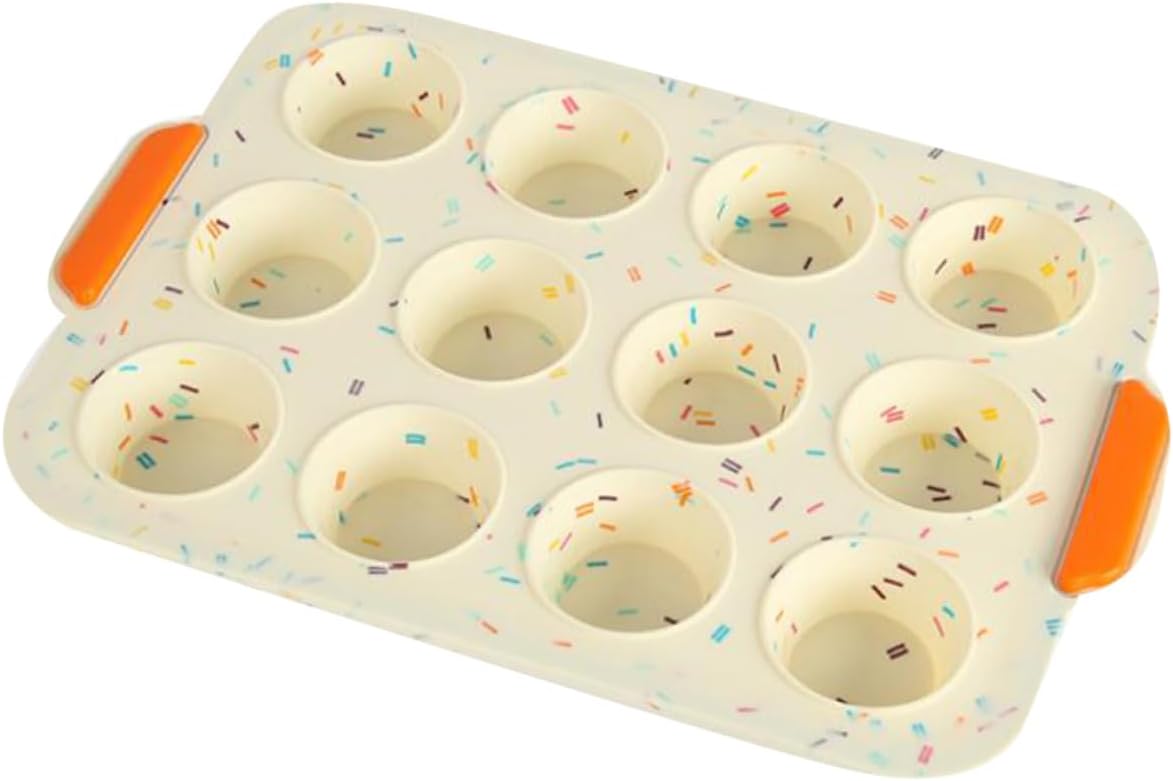 Baking Mold,Cake Pans Diy Silicone Cake Molds Cute Bunny Design Removable Molds for Baking Cookies Puddings Muffins 12 Count Set Multi-color