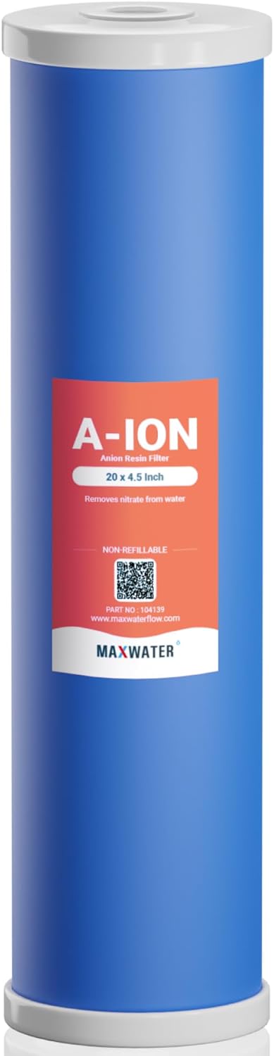 20" BB Anion Resin Filter for Tannin + Nitrate Reduction compatible with 20" BB Whole House Systems