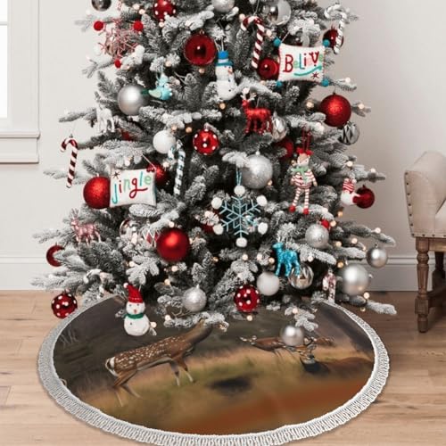 Jupe de sapin avec pompon tapis de décoration de Noël pour fermes - 7