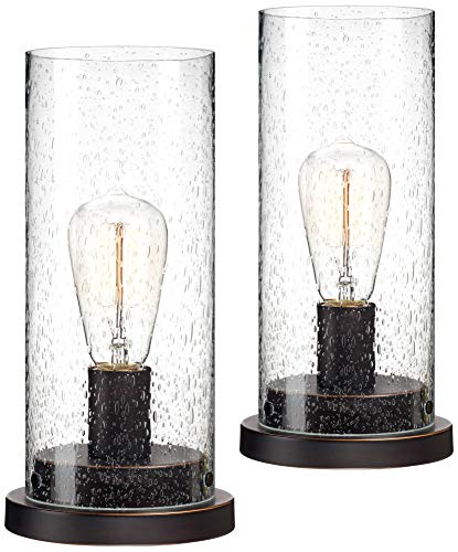 Lámparas de mesa industriales rústicas set 2 12 pulg