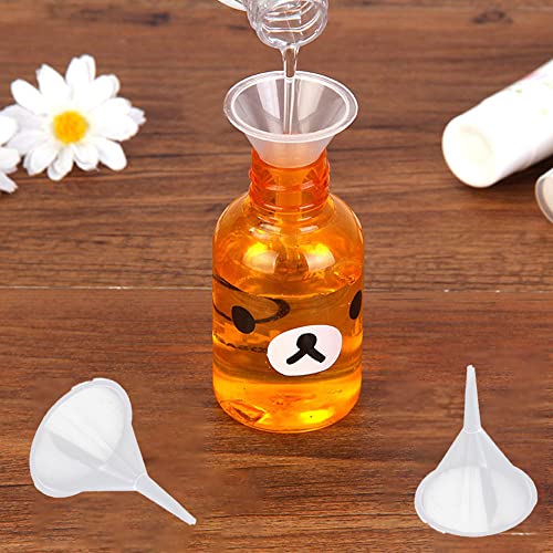 Mini Clear Funnel 10-Pcs Narrow Neck Perfume Funnel Polyethylene Small Funnel Kitchen Use Plastic Funnels For Lab, Water Bottle, Powder,Capsule,Oils, Filling Bottles, Urn Funnel Filling Kit #TOP2