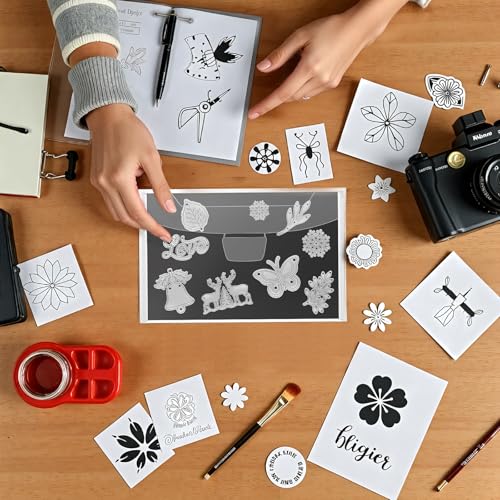 Image of KKJCXY 120pcs Magnetic Sheets for Dies Storage, with Rubber Magnet Sheet, Die Cut Storage Essential Set for Die Cutting and DIY Scrapbooking