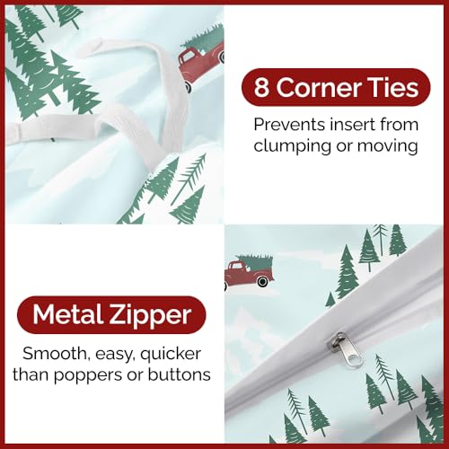 Image of CGK Unlimited Christmas Duvet Cover Twin Size - 68 x 90, Pickup Trucks