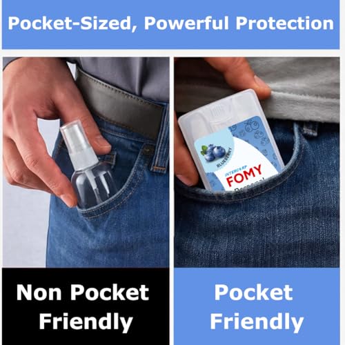 Image of Pocket Sanitizer Spray 20 ml | Hand & Surface Disinfectant | Gentle & Effective Germ Protection (20 ml, Blueberry)