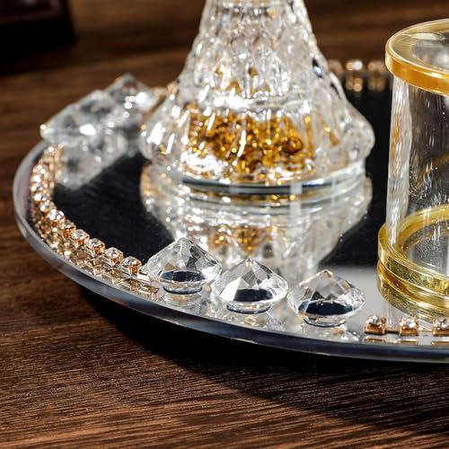 Ensemble brûleurs d'encens en verre et son plateau miroir chic style arabe - 5
