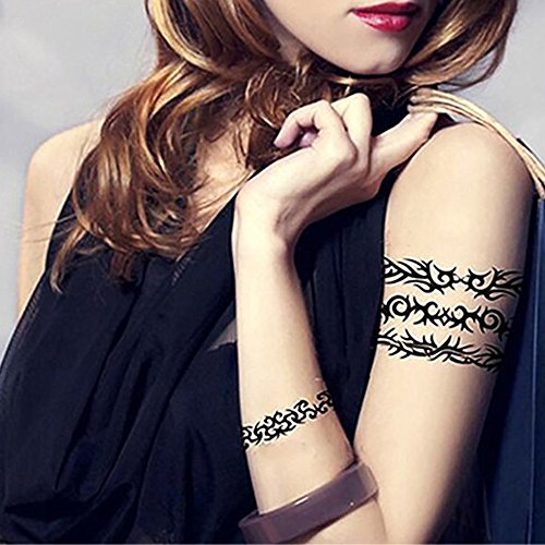 Yesallwas 6 Sheets Mix Tribal Fake Tattoos Small Temporary Tattoo Blue Black Tribal Pattern Tattoo Body Sticker For Men Women 9Cmx 19Cm/3.54X7.48 Inches (Lxw) #TOP1