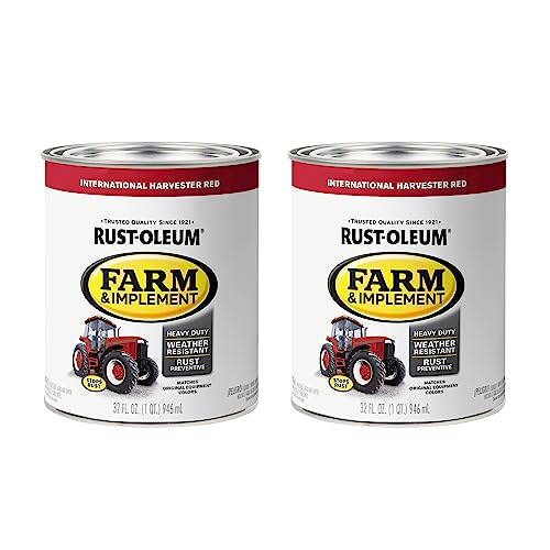 Image of Rust-Oleum 280109-2PK Farm & Implement Enamel Paint, Quart, International Harvester Red, (Pack of 2)