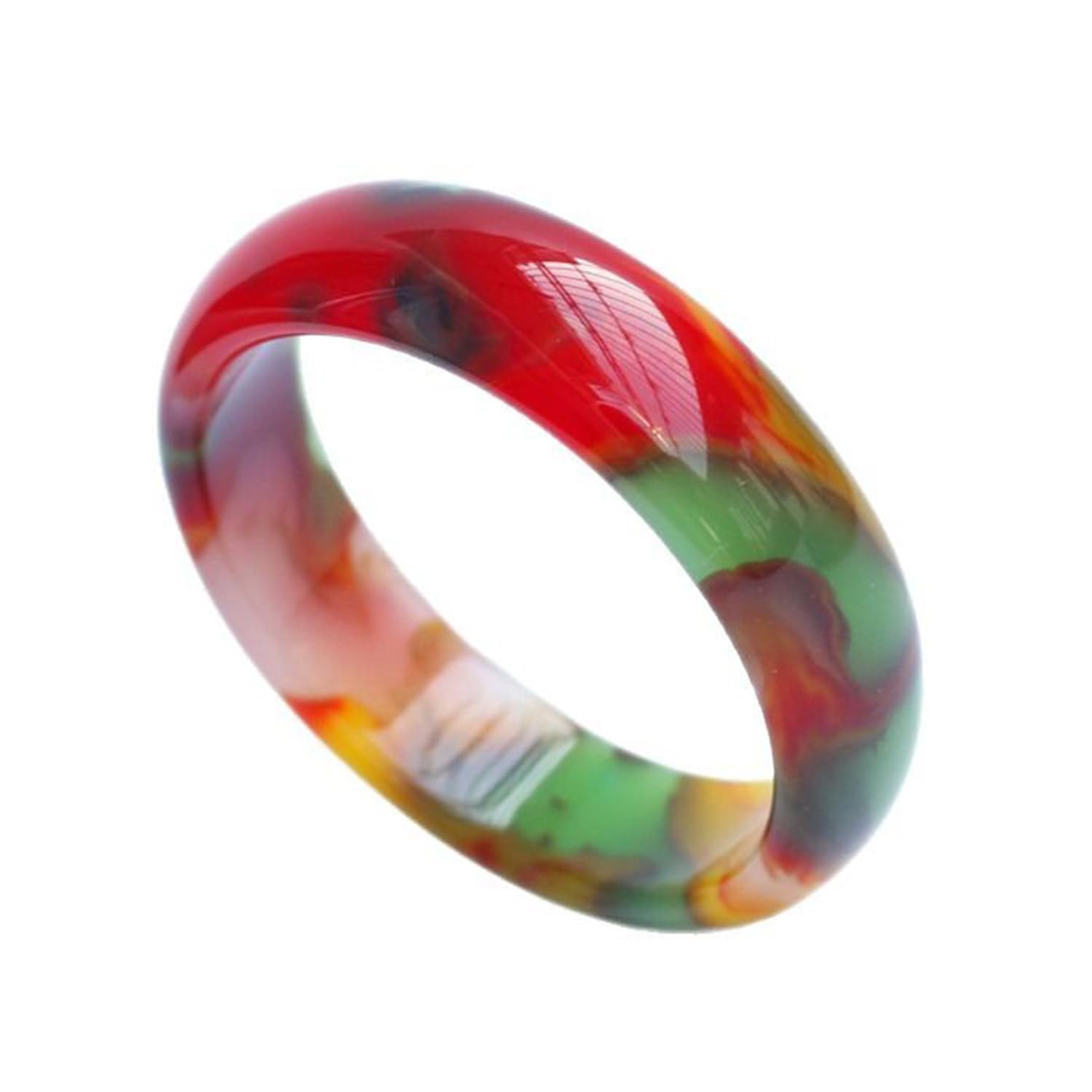 Brazalete de Jade Arcoiris Natural, Pulsera de Sangre de Pollo de Color Rojo Brazalete de Brazalete de Jade Rojo, diámetro Interno de Regalo 54-56 mm