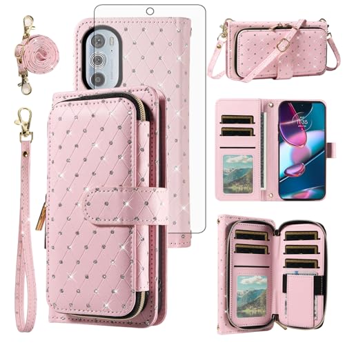 Coque Moto Edge Plus 2022 Asuwish rose anti-rayure durable