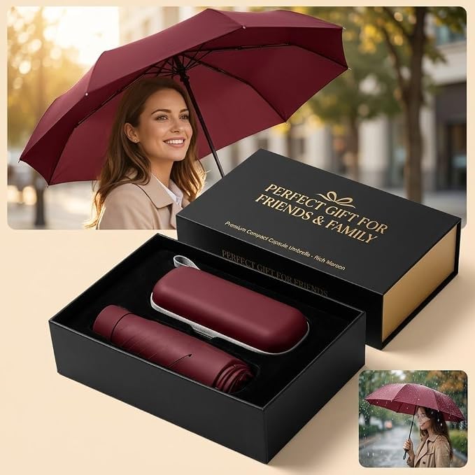 Image of Seniny Windproof Travel Umbrella, Automatic Umbrellas for Rain, Portable & Compact Umbrellas for Backpack, Strong UV for Protection, Folding Small Sun Umbrella for Car, Walking, Coral Pink, 38 inches