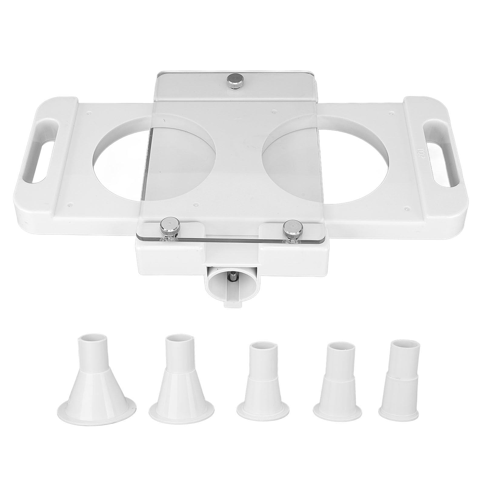 Gavigain Hamburger Pressing Mould Maker, Auto Burger Patty Maker, Non Stick 2 Holes ABS Hamburger Press Patty Maker for Sausage Filler Meat Grinder