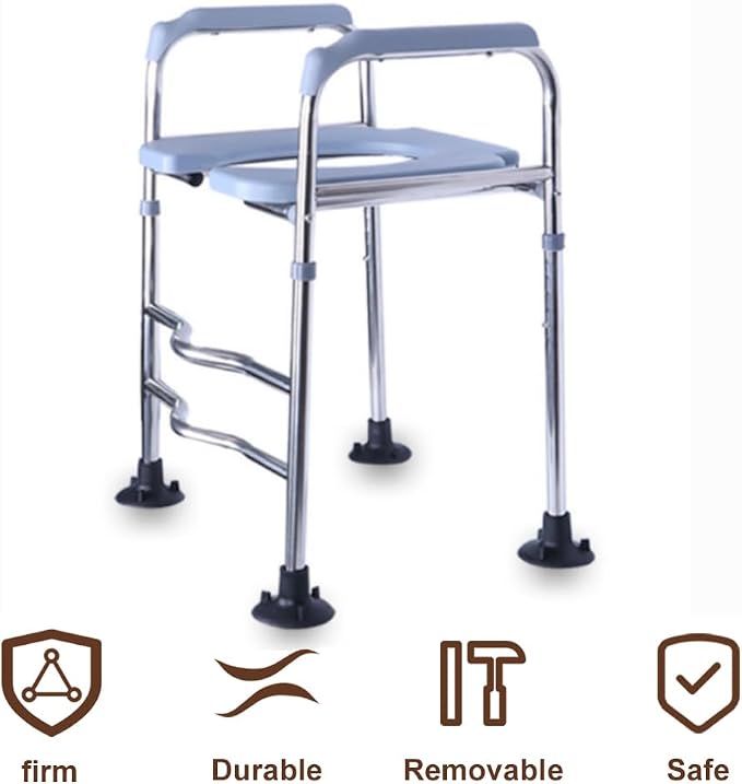 Asiento elevado para inodoro con manijas ajustable miniatura 8