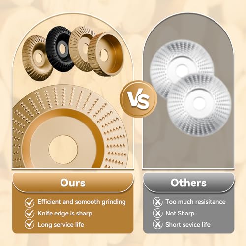 Blazetech BT68023-1 5-Piece Wood Carving Disc Set – Premium Grinding Wheel For Angle Grinders thumb #3