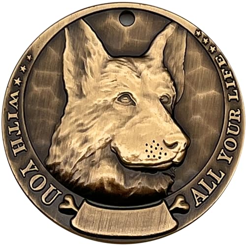 Shrdv 3D Embossed Pure Copper Dog ID Tag, Personalized Dog Name Tags with Original Breed Patterns, Bite & Scratch Resistant