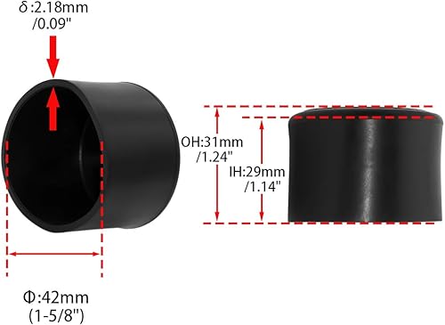 Miniatura 84 de Flyshop 8 tapas grandes para patas de silla, protectores de goma antideslizantes para patas de silla, fundas redondas de mesa para muebles, 2 Caucho