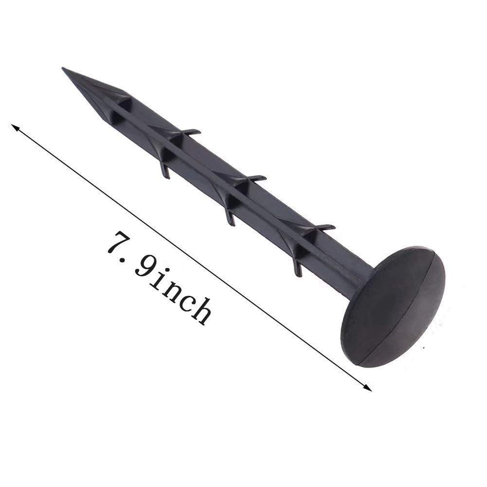 100 Picchetti di Ancoraggio Lunghi, Ancoraggioper Giardino, Chiodi ancoraggio con ganci in direzione opposta, per fissare teloni di copertura protezione per raccolti, nero, per aiuole e serre